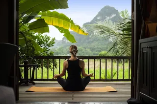 Yoga with mountain views