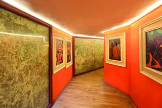 Art-lined walls