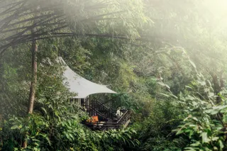 Exterior of one of the tents