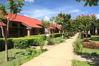 The walkways to accommodation