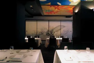 The sleek restaurant interior