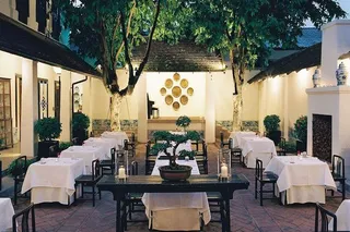 The open-air courtyard restaurant