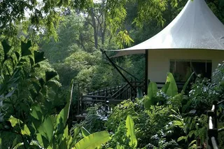 Exterior of one of the Deluxe tents