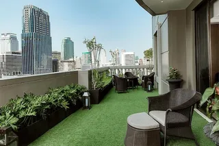The Nimman suite has a large balcony with views over the city
