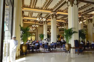 The grand hotel lobby & reception area