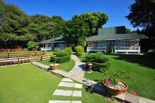 The elegant wooden bungalows