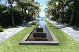 The stunning gardens leading down to the beach