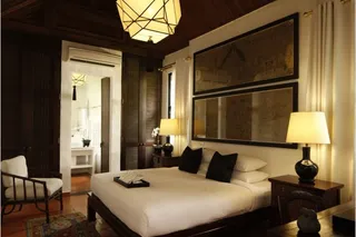The bedroom in the Courtyard suite