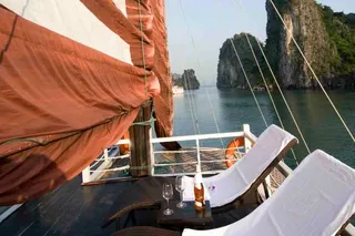 Relaxing on deck