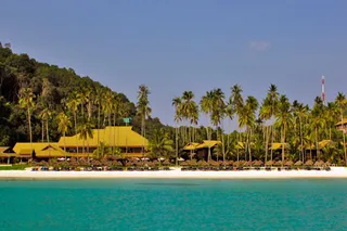The resort fronts directly onto the beach