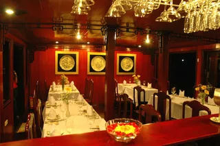 Choose to dine either inside...