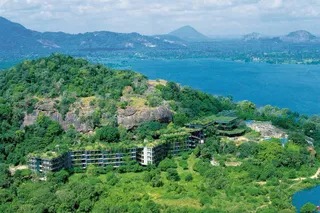 Aerial view of Heritance Kandalama blending into its natural setting