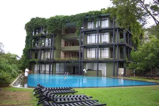 The hotel swimming pool