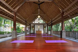 Yoga in the pavilion