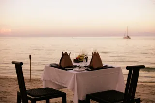 Private dining on the beach