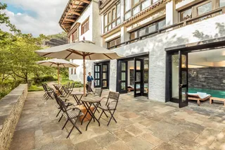 Terrace outside the pool