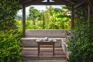 Secluded villa terrace