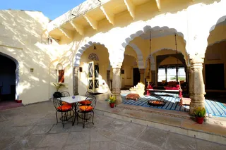 Sheltered pavilion and courtyard